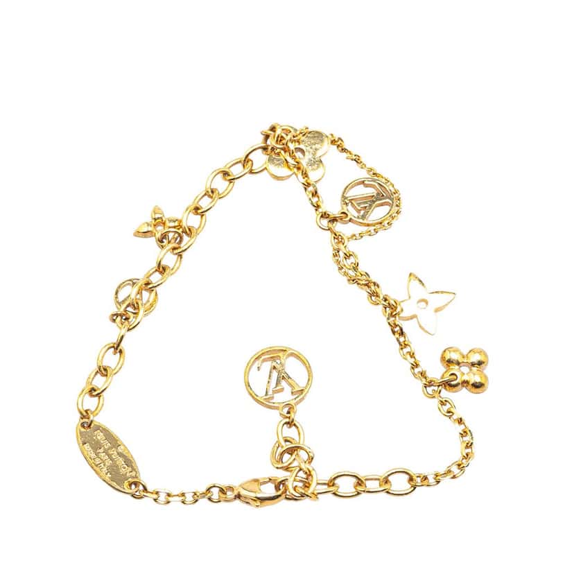 Louis Vuitton Gold Plated Monogram Blooming Supple Bracelet Gold Metal Good condition - Inside View
