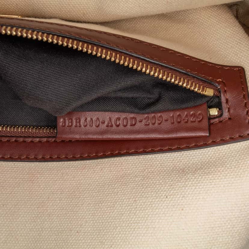Fendi Zucca Embroidered Canvas Baguette Satchel Brown Canvas Good condition - Box View