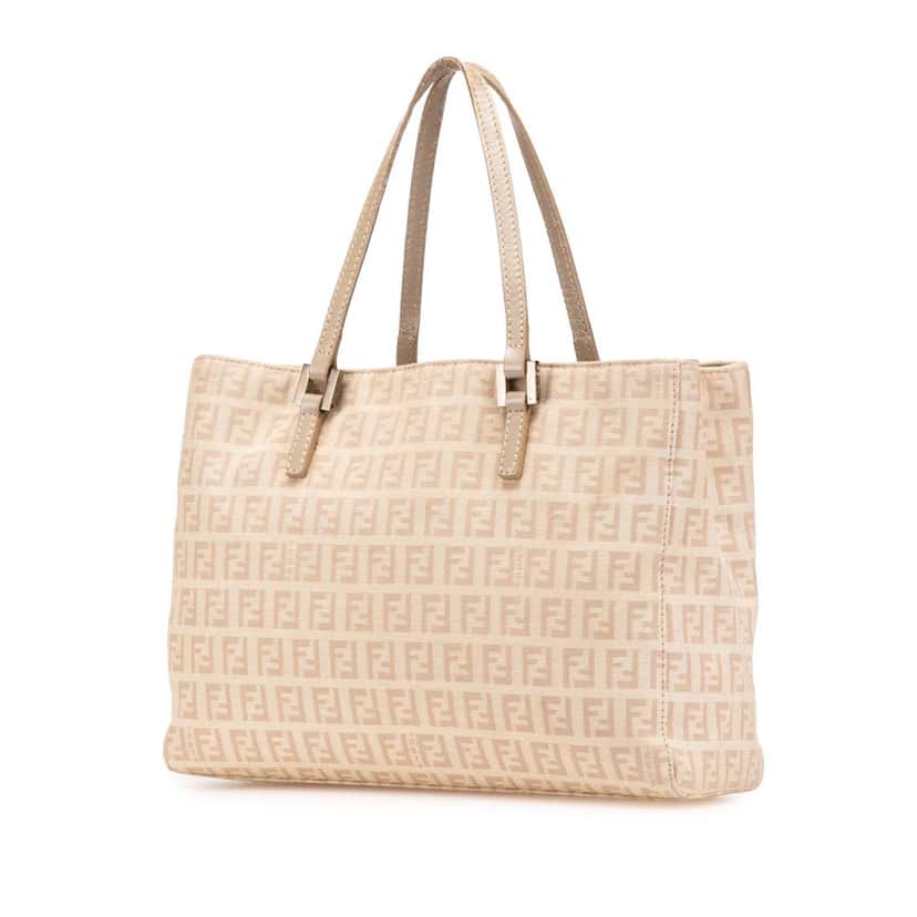 Fendi Zucchino Canvas Tote Brown Canvas Good condition - Back View