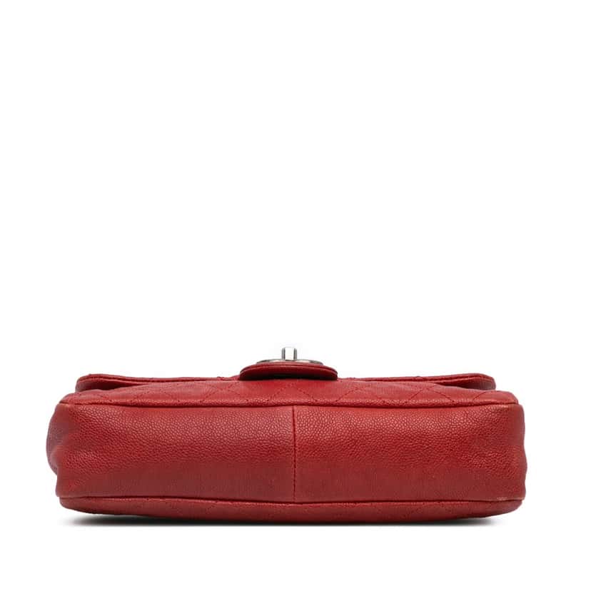 Chanel Medium Quilted Caviar Simply CC Flap Red Leather Good condition - Inside View