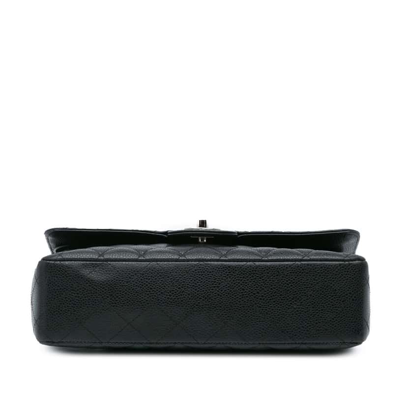 Chanel Medium Classic Caviar Double Flap Black Leather Good condition - Inside View
