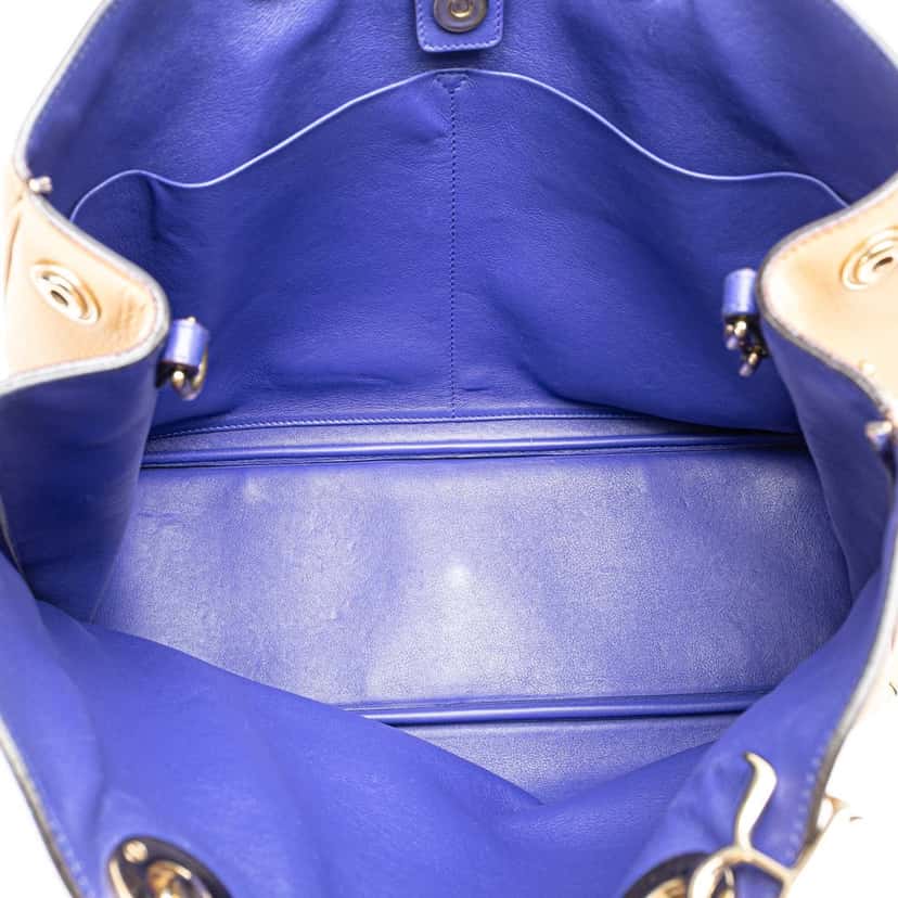 Dior Large Bicolor Leather Diorissimo Satchel Brown Leather Good condition - Model View