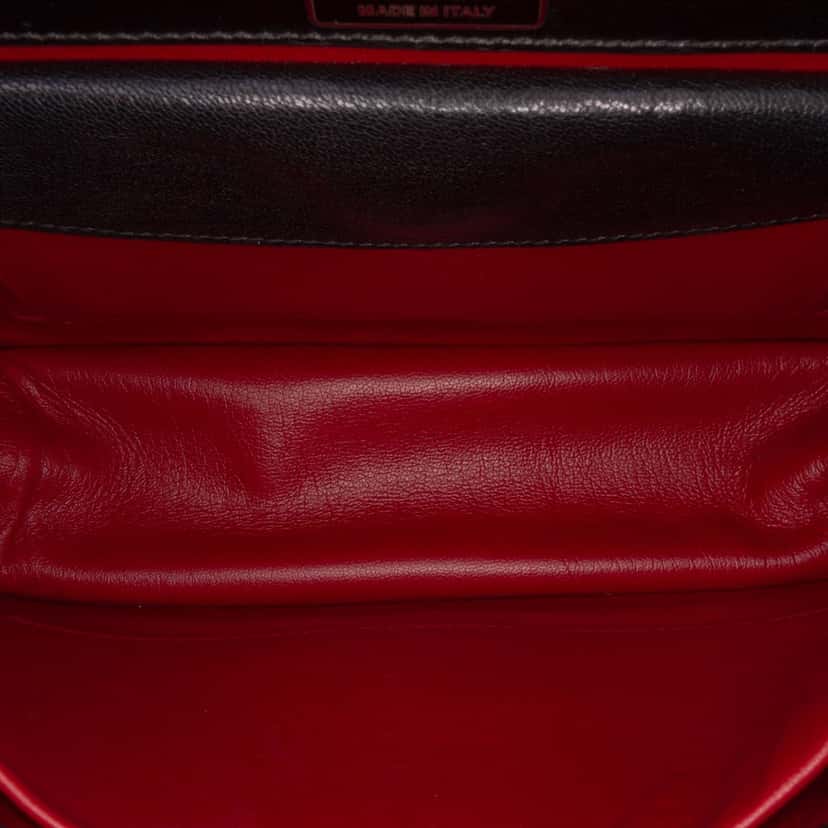 Prada Goatskin Woven Madras Crossbody Black Leather Good condition - Model View