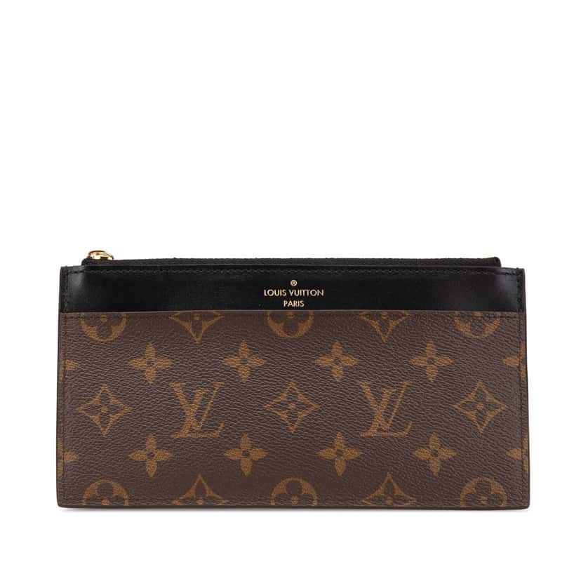Louis Vuitton Monogram Slim Purse Brown Canvas Good condition - Front View
