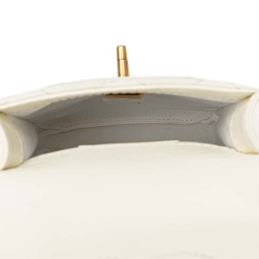 Chanel Mini Aged Calfskin City School Flap White Leather Very good condition - Box View