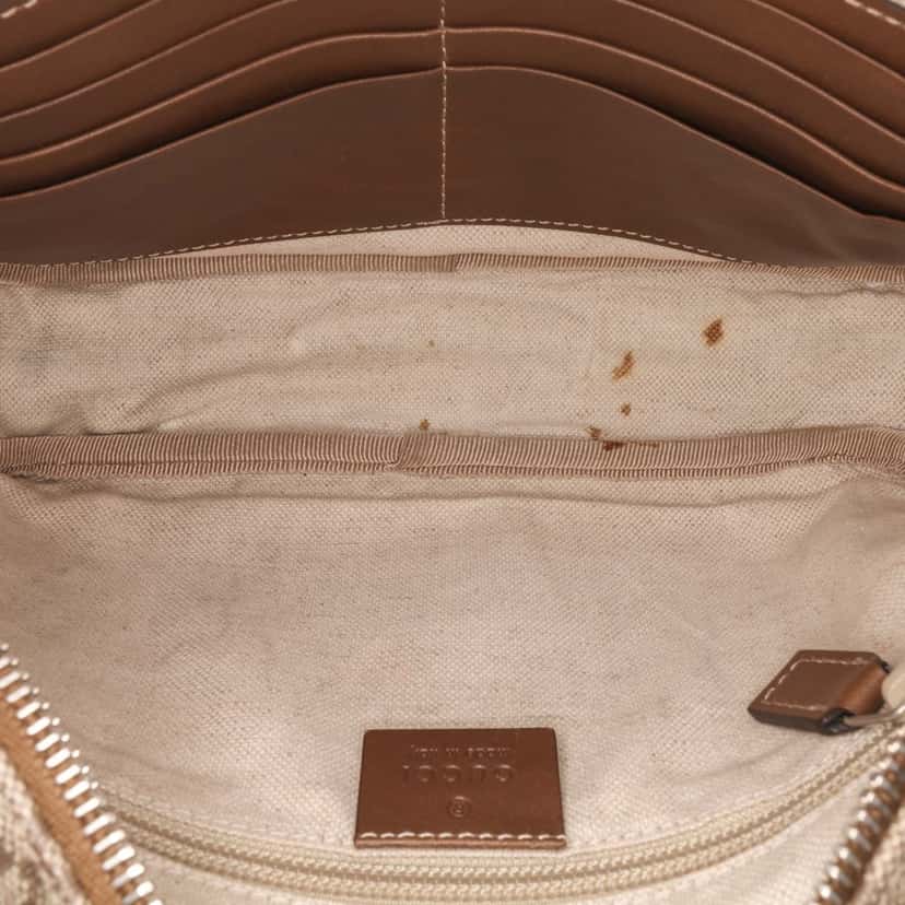 Gucci Diamante Coated Canvas Clutch Brown Canvas Fair condition - Model View
