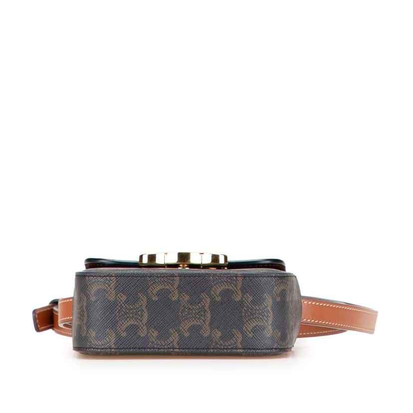 Celine Mini Triomphe Coated Canvas Triomphe Crossbody Brown Canvas Good condition - Inside View