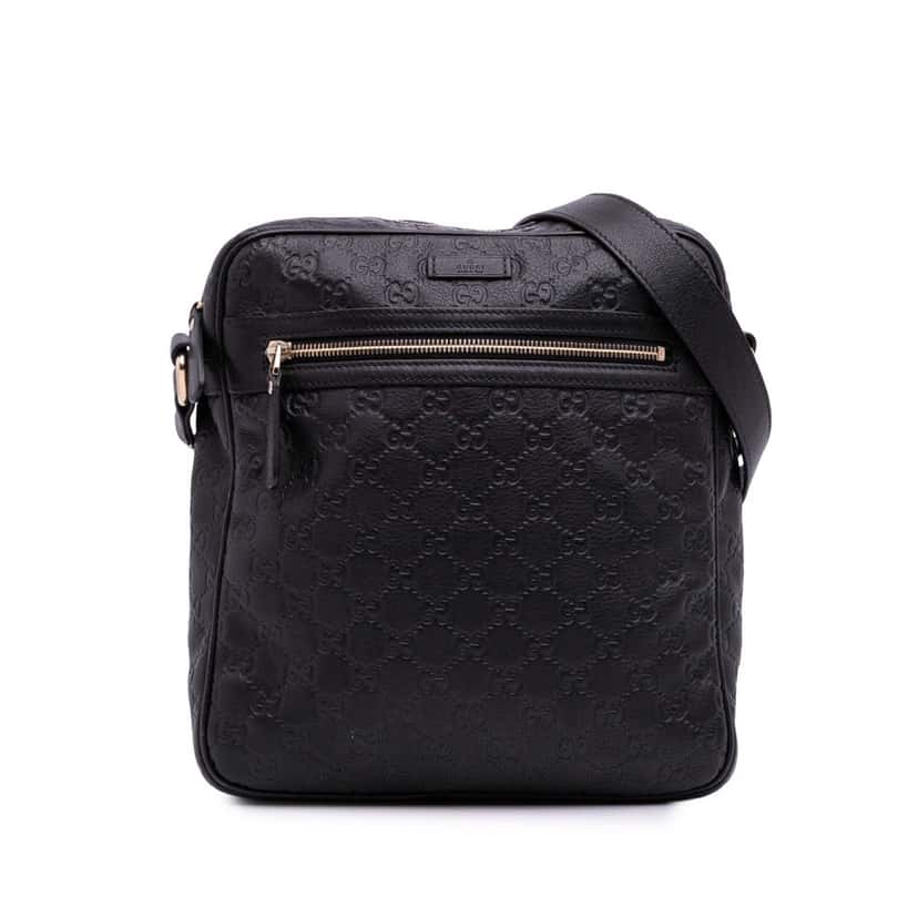 Gucci Guccissima Crossbody Black Leather Good condition - Front View