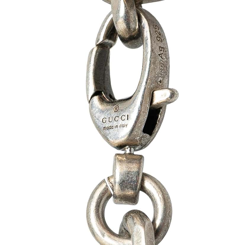 Gucci Sterling Silver Interlocking G Chain Necklace Silver Silver Good condition - Inside View