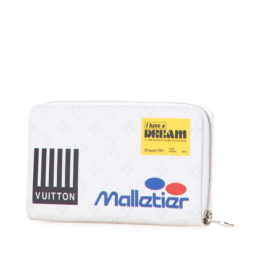Louis Vuitton Monogram Logo Story Zippy Long Wallet White Canvas Good condition - Back View