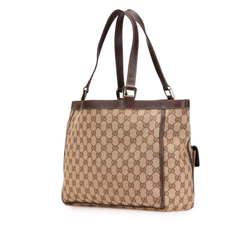 Gucci GG Canvas Abbey D Ring Pocket Tote Brown Canvas Fair condition - Back View
