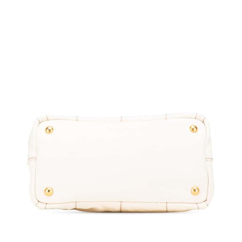 Prada Small Canvas Canapa Logo Satchel White Canvas Good condition - Inside View