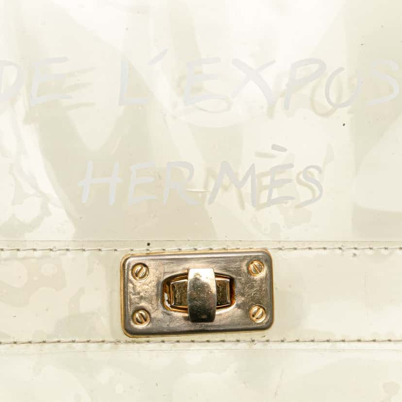 Hermès Vinyl Souvenir De L Exposition Kelly Handbag White Good condition - Box View