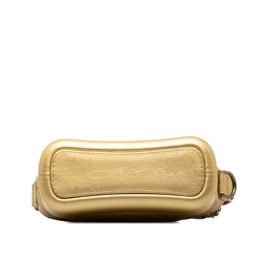Chanel Small Metallic Lambskin Gabrielle Crossbody Gold Leather Good condition - Model View