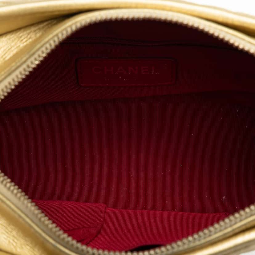 Chanel Small Metallic Lambskin Gabrielle Crossbody Gold Leather Good condition - Box View