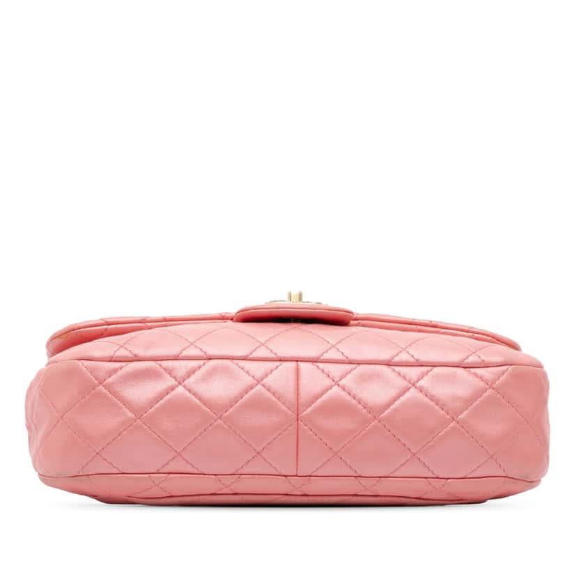 Chanel Medium Quilted Lambskin Precious Jewel Single Flap Pink Leather Good condition - Inside View