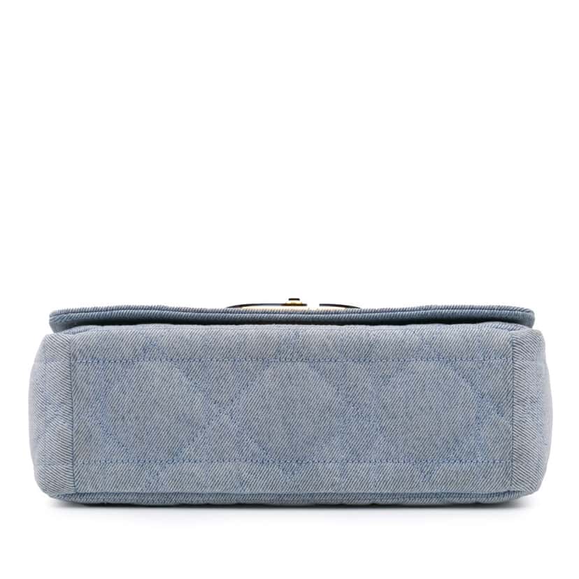 Dior Medium Denim Macrocannage Caro Bag Blue Denim Good condition - Inside View