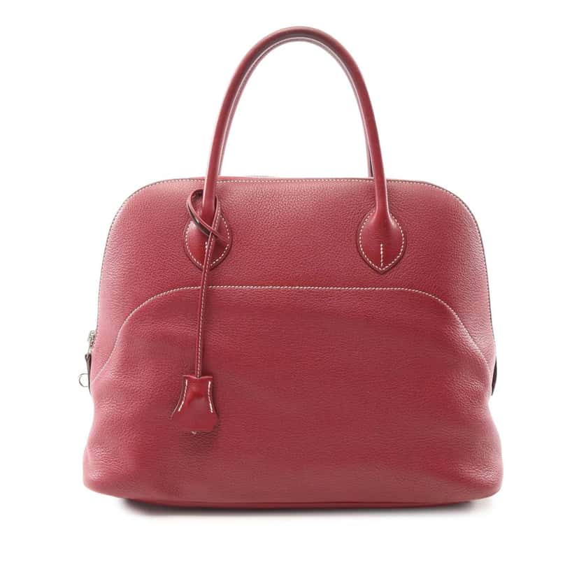 Hermès Clemence Bolide Relax 35 Red Leather Good condition - Front View
