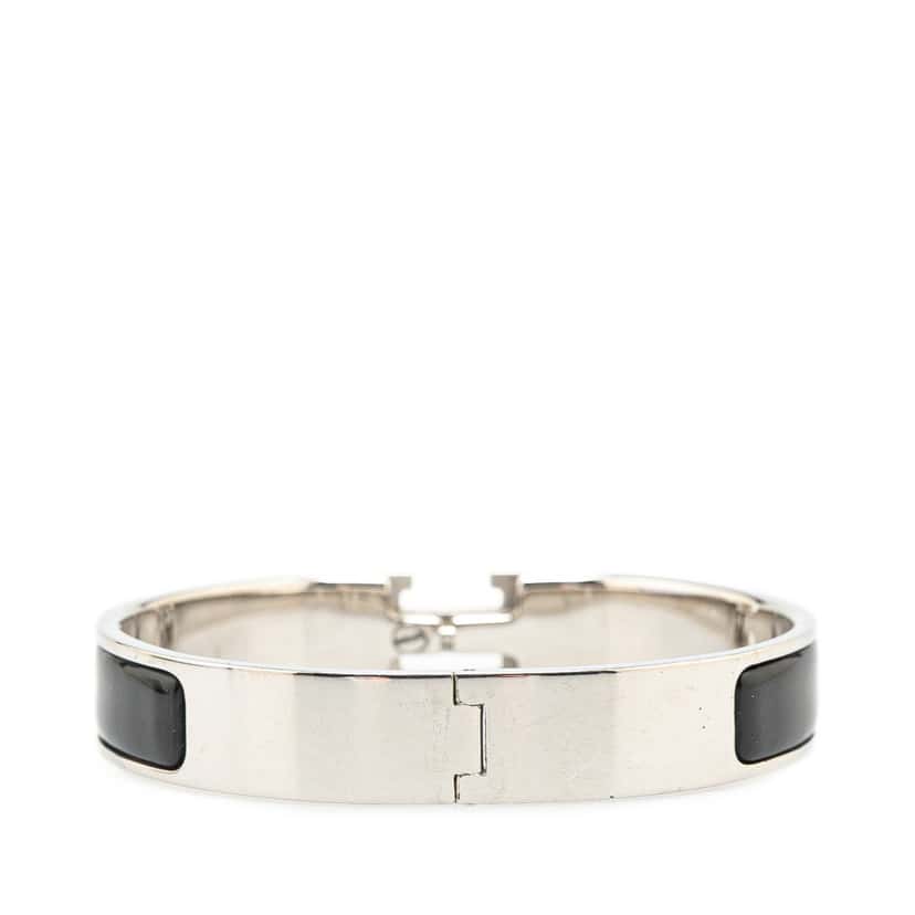 Hermès Narrow Enamel Clic Clac H Bracelet PM Black Good condition - Inside View