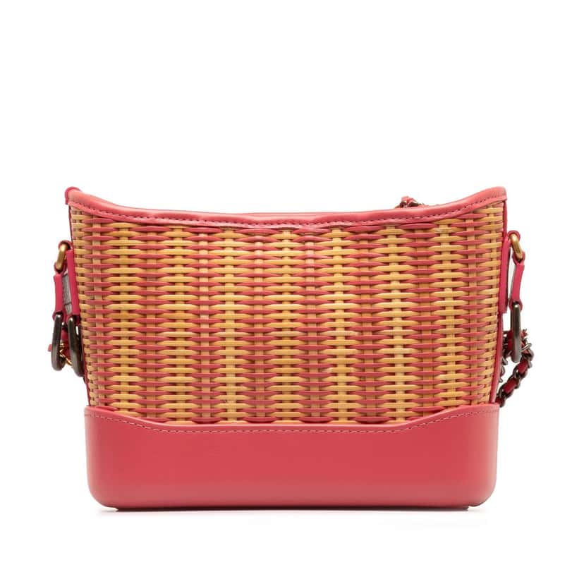 Chanel Small Rattan Gabrielle Crossbody Pink Very good condition - Inside View