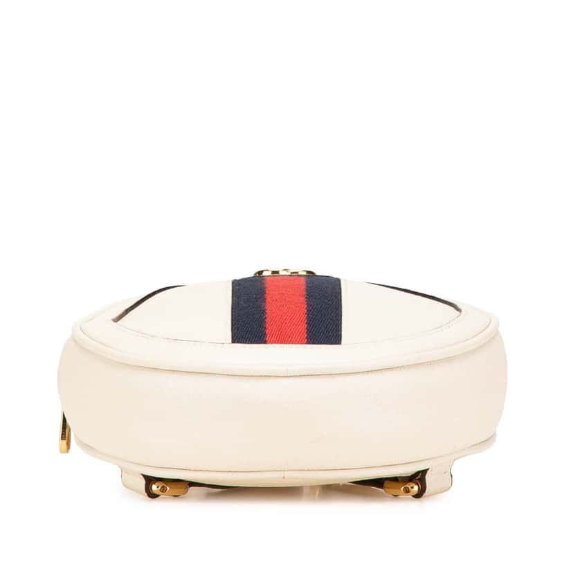 Gucci Mini Leather Round Ophidia Backpack White Leather Good condition - Inside View