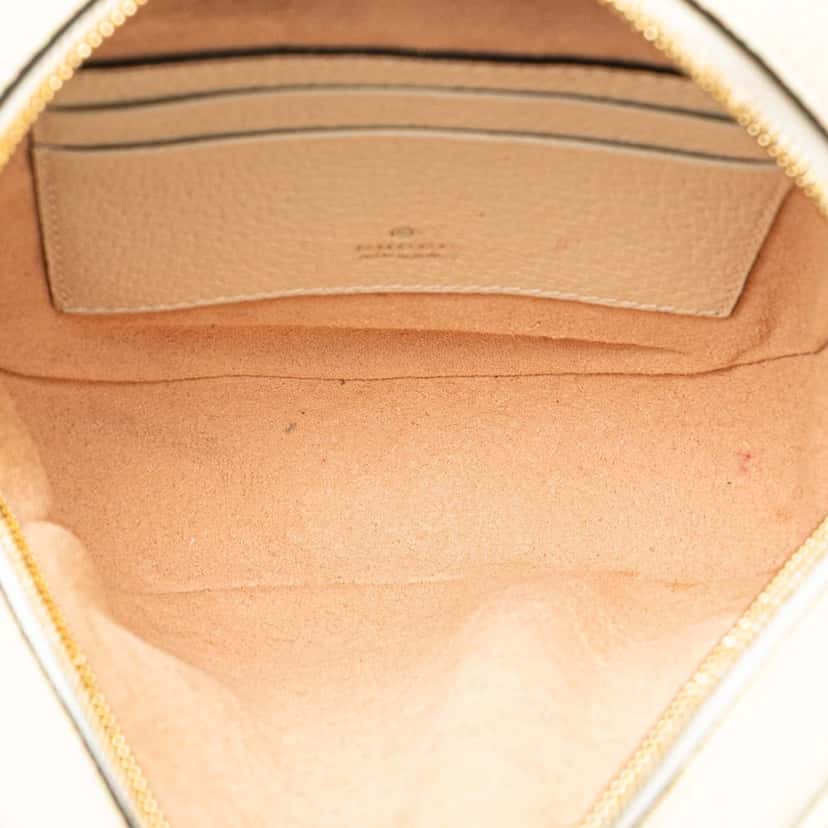 Gucci Mini Leather Round Ophidia Backpack White Leather Good condition - Model View
