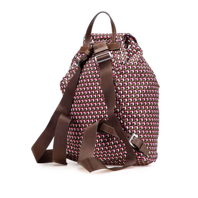 Prada Tessuto Stampato Backpack Pink Good condition - Back View