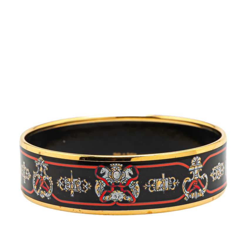 Hermès Wide Horse Enamel Bangle 65 Black Good condition - Inside View