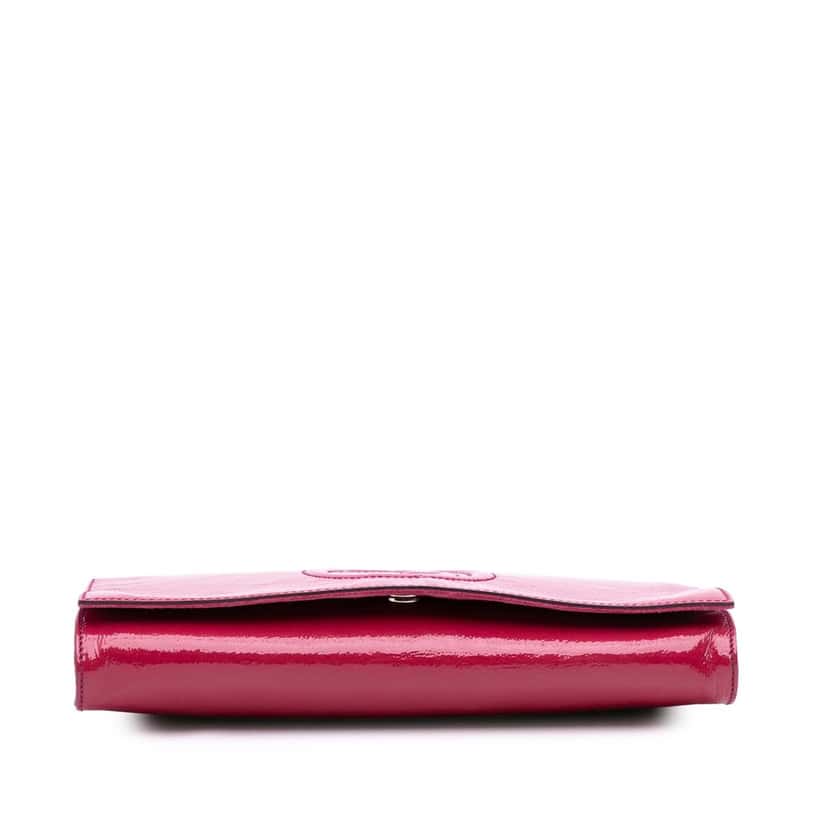 Gucci Soft Patent Soho Disco Clutch Pink Leather Good condition - Inside View
