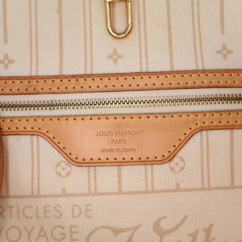 Louis Vuitton Damier Azur Neverfull MM White Canvas Good condition - Box View
