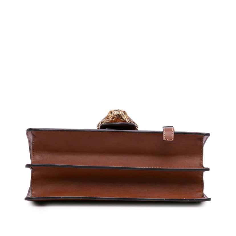 Gucci Calfskin Animalier Shoulder Bag Brown Leather Good condition - Inside View