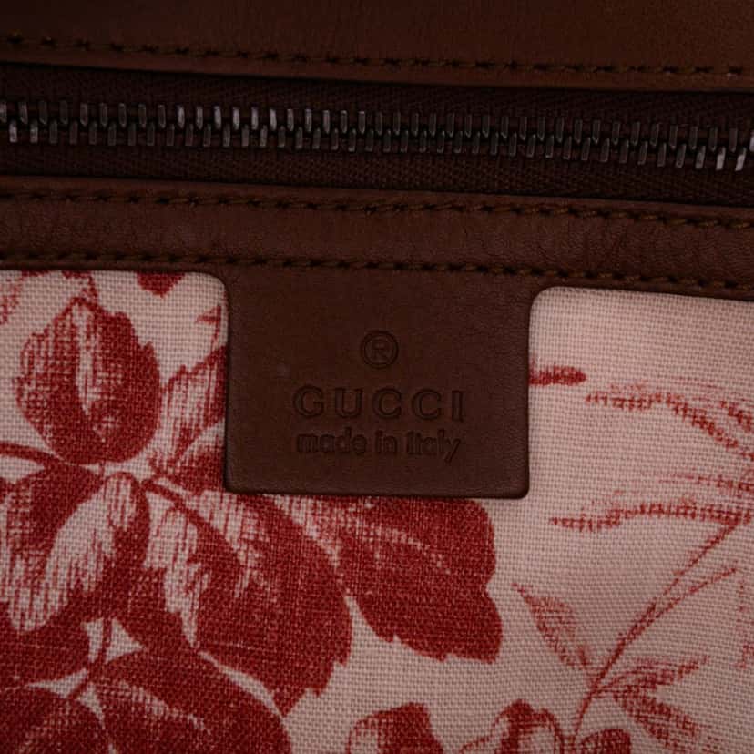 Gucci Calfskin Animalier Shoulder Bag Brown Leather Good condition - Box View