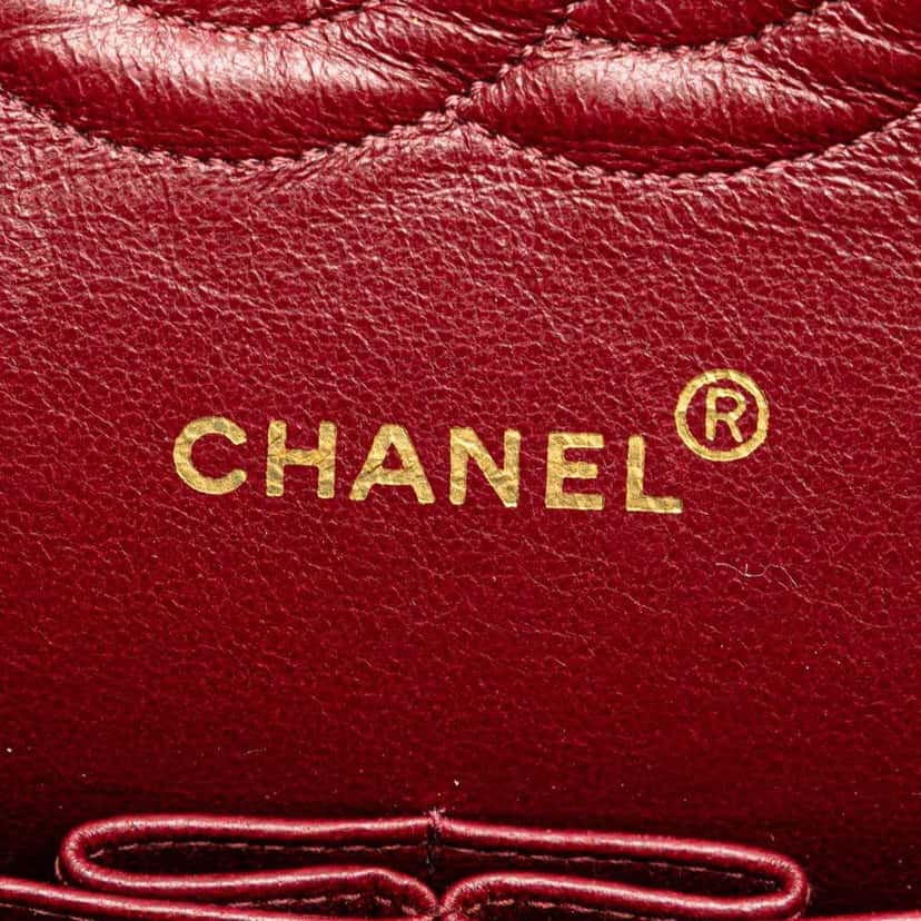 Chanel Medium Classic Lambskin Double Flap Blue Leather Good condition - Box View