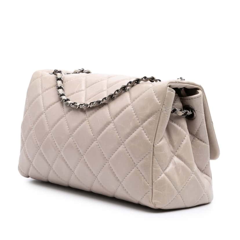Chanel Large Quilted Glazed Calfskin Coco Soft Flap Brown Leather Good condition - Back View