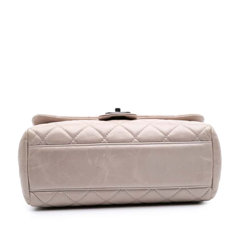 Chanel Large Quilted Glazed Calfskin Coco Soft Flap Brown Leather Good condition - Inside View