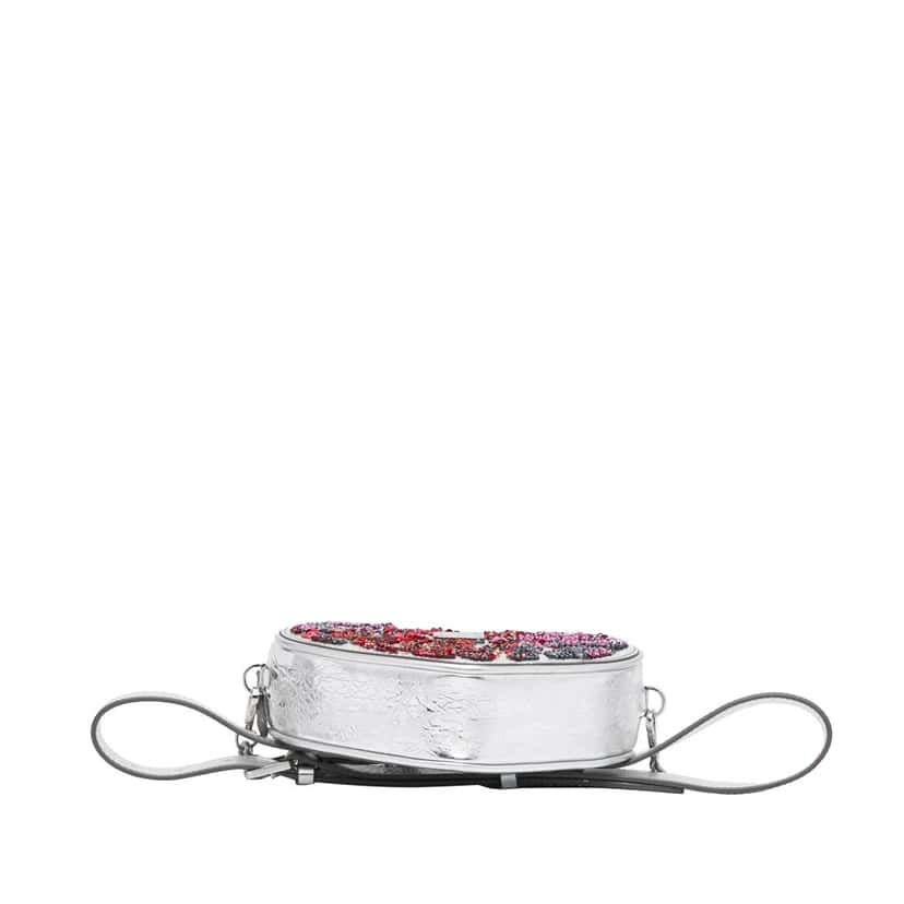 Mcm Paticia Leopard Sparkle Satchel Silver Leather Very good condition - Box View