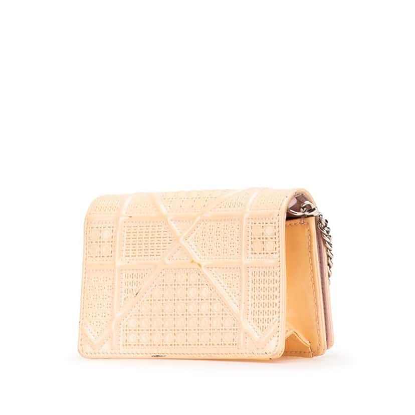 Dior Baby Patent Microcannage Diorama Flap Brown Leather Good condition - Back View