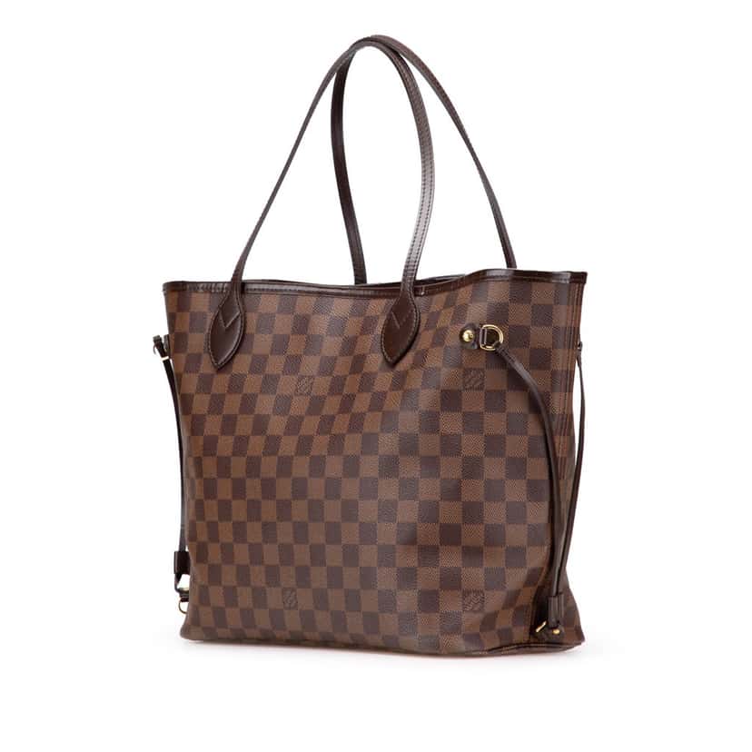 Louis Vuitton Damier Ebene Neverfull MM Brown Canvas Good condition - Back View