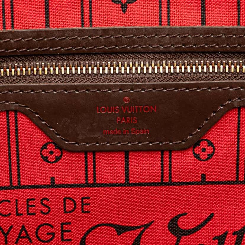 Louis Vuitton Damier Ebene Neverfull MM Brown Canvas Good condition - Box View
