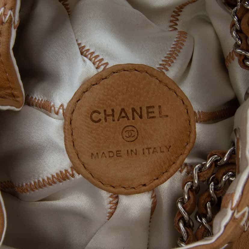 Chanel Mini Lambskin and Satin Reversible Sac Cordon Brown Leather Good condition - Box View