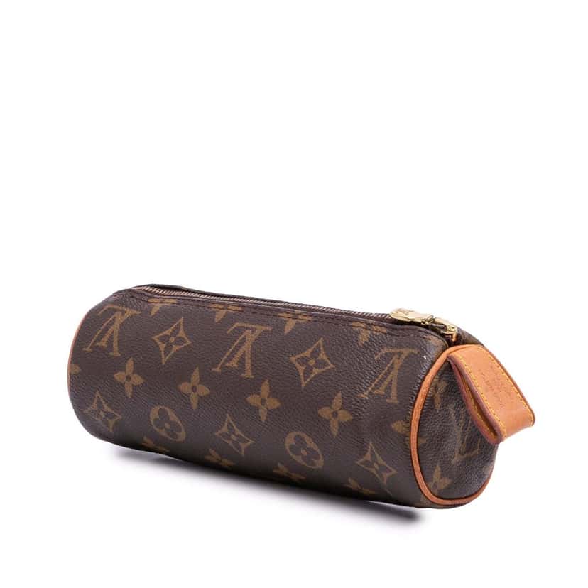 Louis Vuitton Monogram Trousse Ronde Pencil Case 20 Brown Canvas Very good condition - Back View