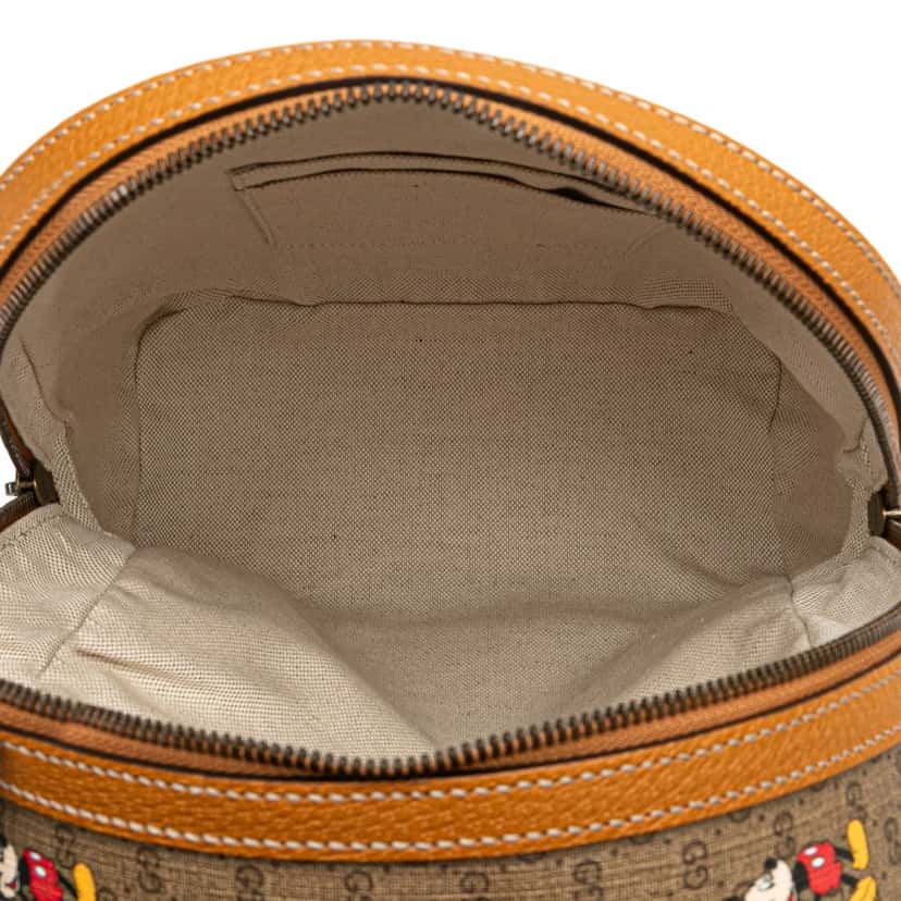 Gucci Disney Small Micro GG Supreme Mickey Mouse Dome Backpack Brown Canvas Good condition - Model View