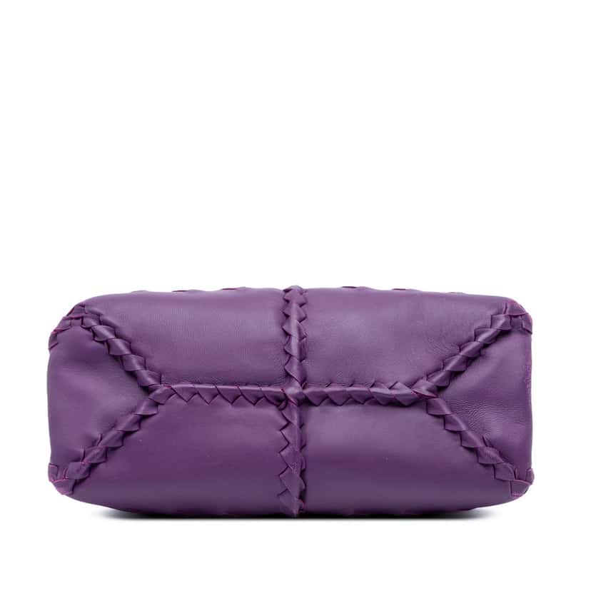 Bottega Veneta Nappa Intrecciato Napoli Satchel Purple Leather Very good condition - Inside View