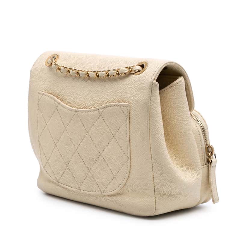Chanel Caviar Business Affinity Messenger Flap Brown Leather Good condition - Back View