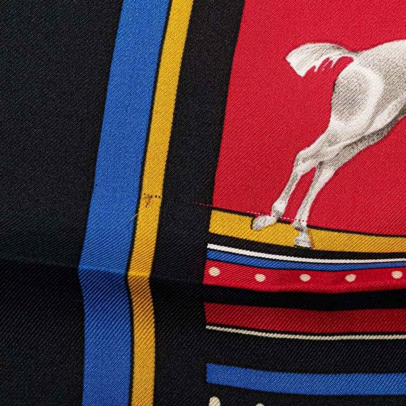 Hermès Sequences Silk Scarf Red Silk Good condition - Box View