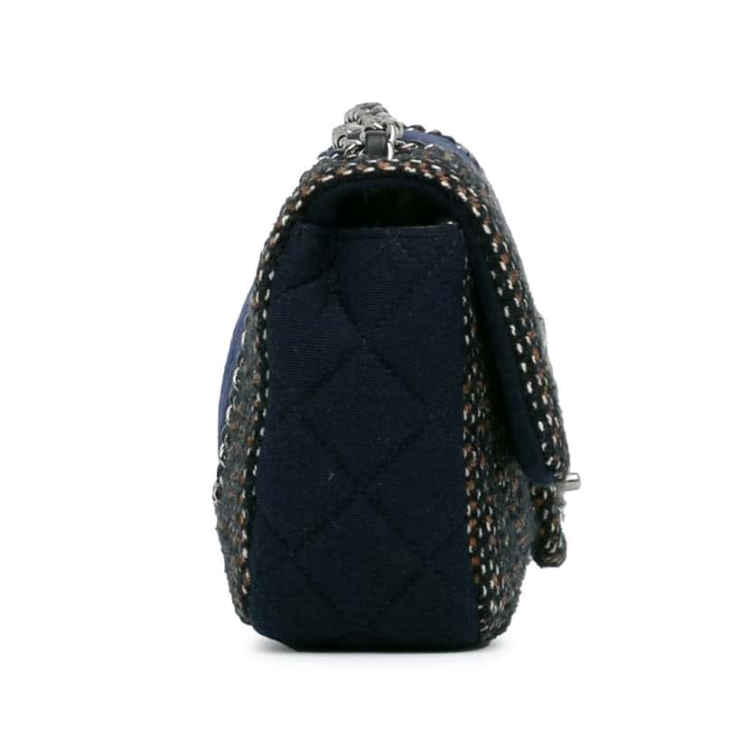 Chanel Small Jersey Tweed Flap Blue Tweed Good condition - Inside View