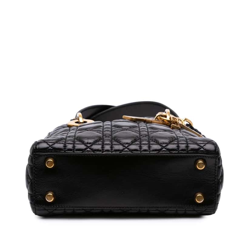Dior Small Crinkled Patent Cannage My ABCDior Lady Dior Black Leather Good condition - Inside View