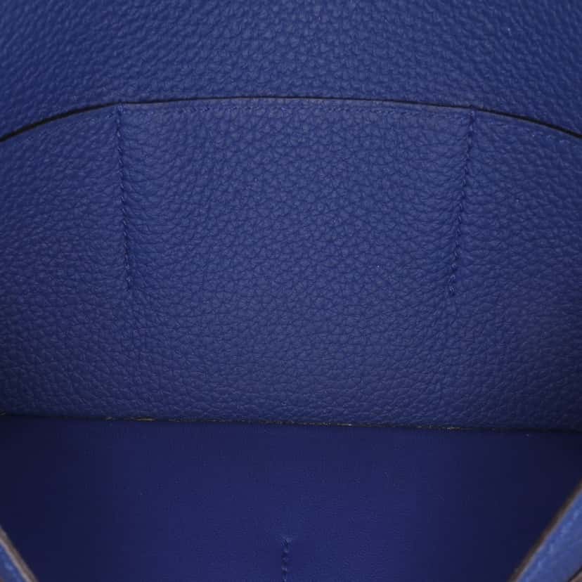 Hermès Clemence Dogon Wallet GM Blue Leather Good condition - Box View