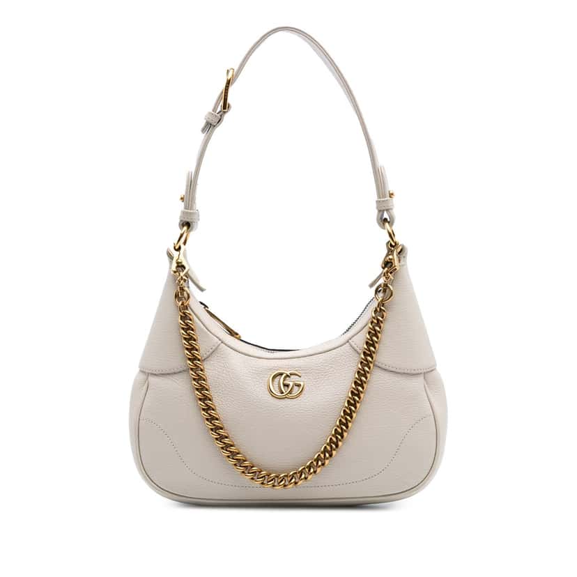 Gucci Small Calfskin Aphrodite Satchel White Leather Fair condition - Front View