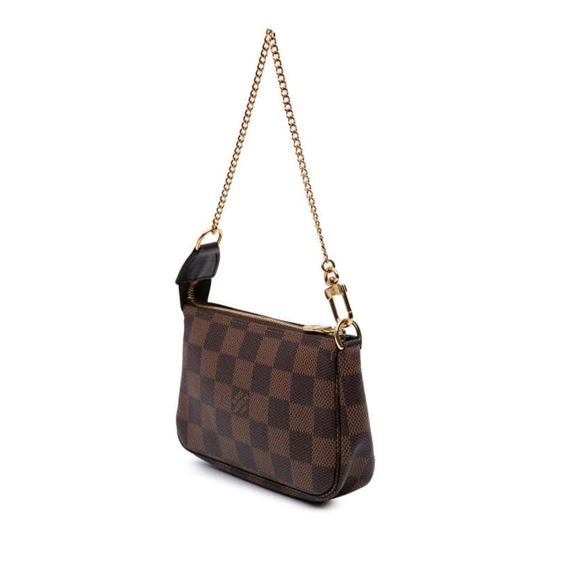 Louis Vuitton Damier Ebene Mini Pochette Accessoires Brown Canvas Good condition - Back View